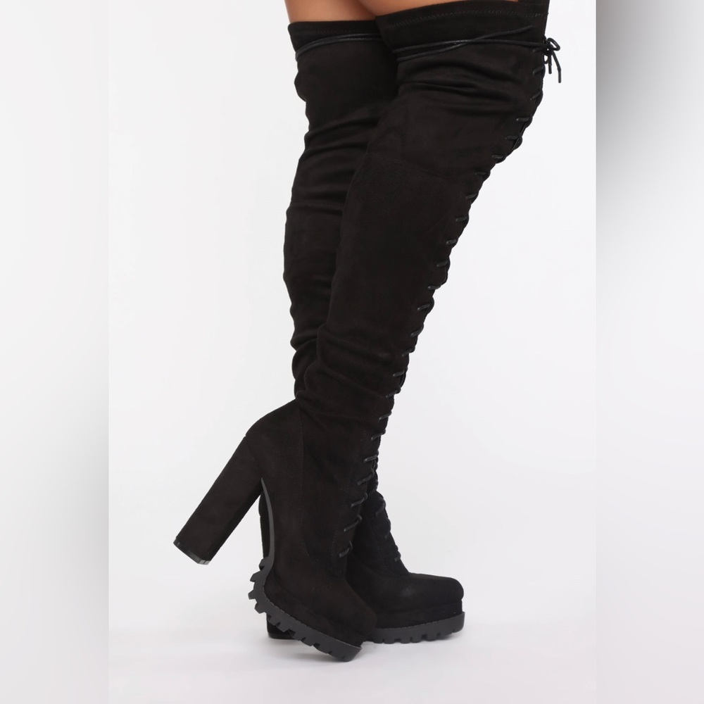 Over the knee lace up boots fashion nova